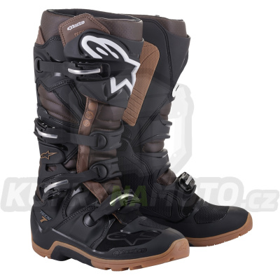 boty TECH 7 ENDURO, ALPINESTARS (černá/tmavá hnědá) 2024