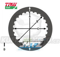 Lamely spojkové plechové (meziplechy) Lucas MES366-8 - Yamaha FZR600R + FZS600 + FZS600S + YZF R6