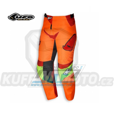 Kalhoty motokros dětské UFO HYDRA KIDS - oranžové - velikost 36-38
