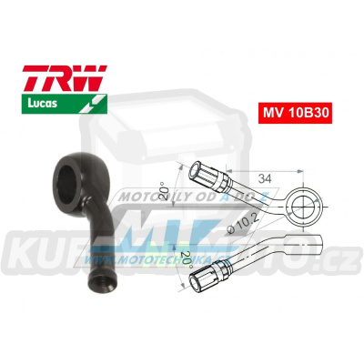 Koncovka brzdové hadice TRW VarioFlex MV10B30 (banjo 10mm zahnuté 20°/20° - levé) - barva černá