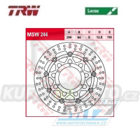 Kotouč brzdový plovoucí TRW MSW244 (296/94/6D) - kulatý design - Honda CBR600F / 01-07+CBR600F Sport+CB900F Hornet / 02-06+VTX1800C / 01-08