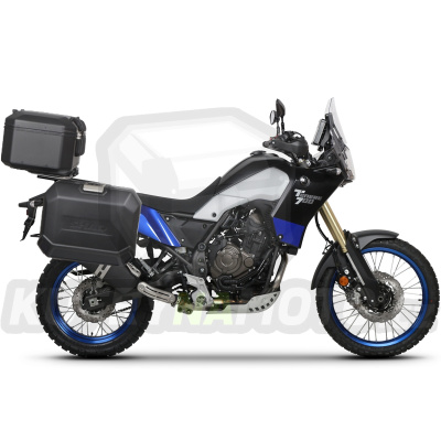 Kompletní sada černých hliníkových kufrů SHAD TERRA BLACK , 48L topcase   36L/47L boční kufry, včetně montážní sady a plotny SHAD YAMAHA Tenere 700 XTZ690
