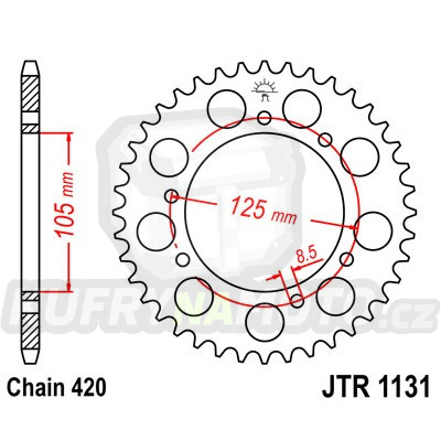 Řetězová rozeta JT JTR 1131-62 62 zubů, 420