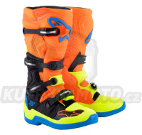 boty TECH 5, ALPINESTARS (oranžová fluo/žlutá fluo/modrá/černá) 2024