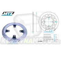 Kotouč brzdový  MTZ Classic - Kawasaki KX125 / 03-05+KX250 / 03-05+KXF250 / 04-05+KDX125 / 90-99+KDX200 / 95-06+KDX220R / 97-05+KLX250 / 06-10 + Suzuki RMZ250 / 04-06