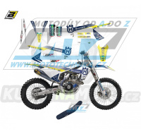 Polepy s potahem sedla (sada polepů a potah sedla Graphics) - Husqvarna FC250+FC350+FC450 + TC125+TC250 / 16-18 + FE250+FE350+FE450+FE501 + TE125+TE250+TE300 / 17-19 - typ polepů Replica Husqvarna Trophy