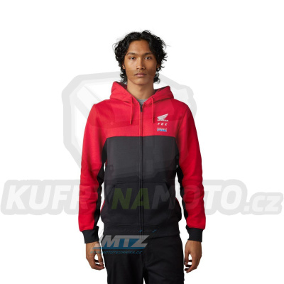 Mikina pánská Fox X Honda Zip Fleece - černo-červená (velikost M)