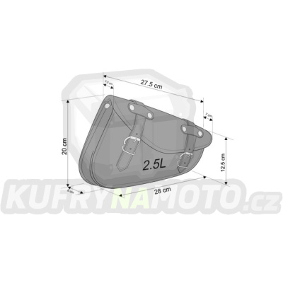 Kožená sedlová brašna CUSTOMACCES DETROIT AP0003N černý levý