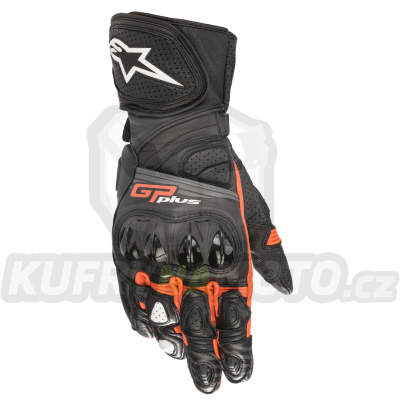 rukavice GP PLUS R 2, ALPINESTARS (černá/červená fluo) 2024