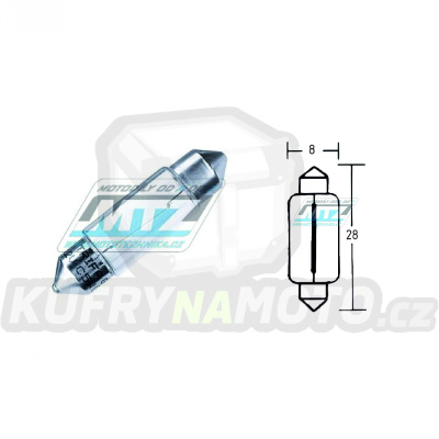 Sufitová žárovka C3W 12V 3W SV7-8 (6x33mm)