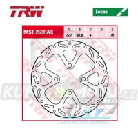 Kotouč brzdový TRW MST269RAC (220/59/4D) - zubatý design - Honda MSX125 / 13-16