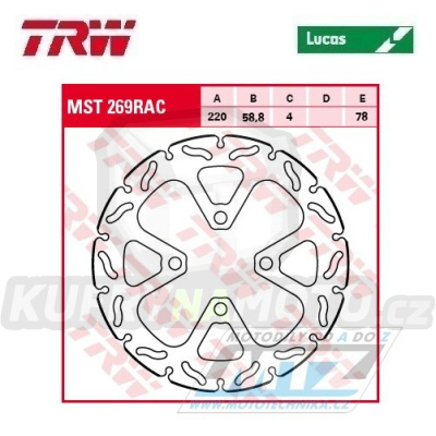 Kotouč brzdový TRW MST269RAC (220/59/4D) - zubatý design - Honda MSX125 / 13-16