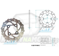 Kotouč brzdový MTZ nerezový - zubatý desing Wave - Kawasaki KFX450R / 08- + KFX700 / 04-09