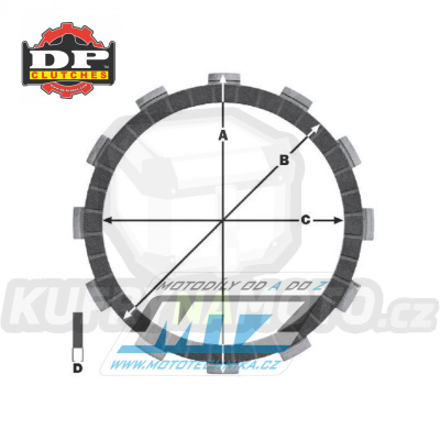 Lamely spojkové třecí (s obložením) DP Clutches - Yamaha WR400F / 98-02 + YZ400F / 98-99 + XT550 / 82