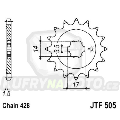 Řetězové kolečko JT JTF 505-15 15 zubů, 428