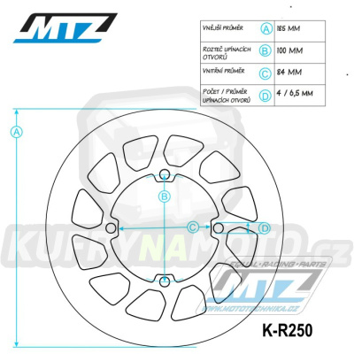 Kotouč brzdový MTZ Classic - Kawasaki KX80 / 88-00 + KX100 / 95-00 + Suzuki RM80 / 89-01 + RM85 / 02-04