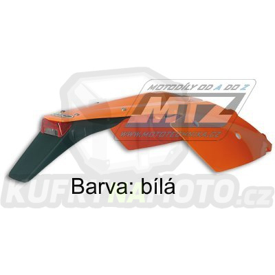 Blatník zadní s bočnicemi včetně světla KTM 125+200+250+300EXC / 04-07 + 250+400+450+525EXC-Racing / 04-07 - barva bílá