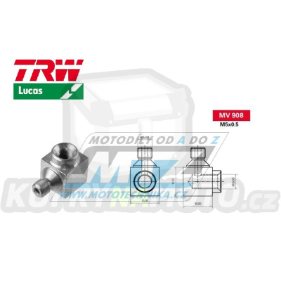 Koncovka brzdové hadice TRW VarioFlex MV908 (spojka úhlová 90°) - materiál nerez