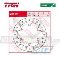 Kotouč brzdový TRW MST363 (220/116/5D) - Yamaha TT250 / 00 + YZF R6 / 99-02 + YZF R1 / 02-03