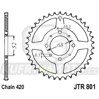 Řetězová rozeta JT JTR 801-50 50 zubů, 420