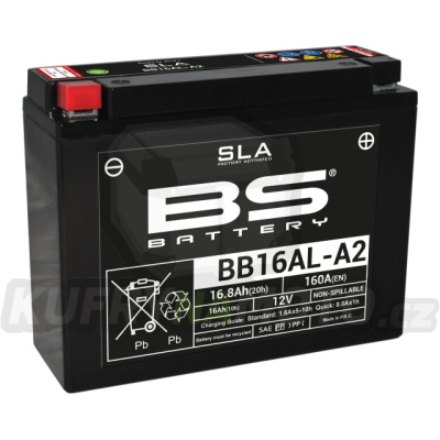 BS baterie moto BB16AL-A2 (FA) (YB16ALA2) 12V 16AH 205X71X164 bezúdržbový - naplněný (160A) (4)
