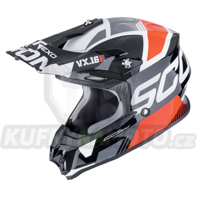 Moto přilba SCORPION VX-16 EVO AIR ANALOG černo/červená