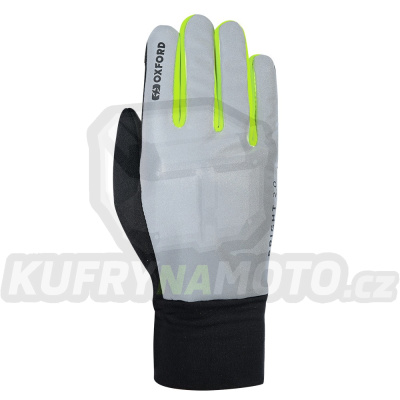 rukavice BRIGHT GLOVES 2.0, OXFORD (černá/reflexní/žlutá fluo)