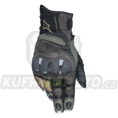 rukavice BELIZE 2 DRYSTAR, ALPINESTARS (černá/zelená/hnědá) 2024
