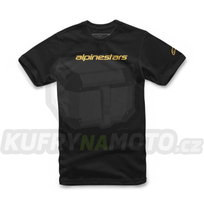 triko LINEAR WORDMARK TEE, ALPINESTARS (černá/světle oranžová)