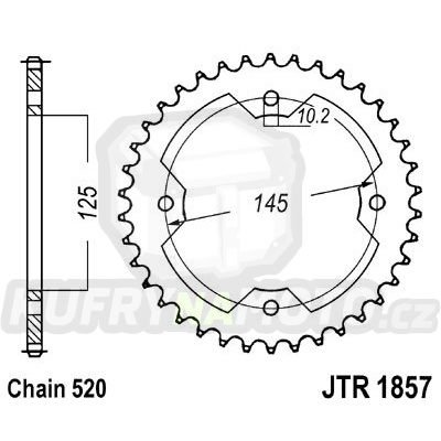 Řetězová rozeta JT JTR 1857-38 38 zubů, 520