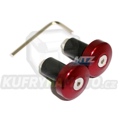 Koncovky/závaží řidítek Alloy - červené (pro vnitřní průměr řidítek ¤13mm)