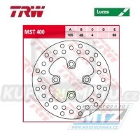 Kotouč brzdový TRW MST400 (165/48/4D) - Bombardier DS650 Baja / 01-06
