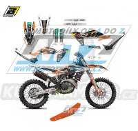 Polepy s potahem sedla (sada polepů a potah sedla Graphics) - KTM SX+SXF / 23 - typ polepů Replica KTM Trophy