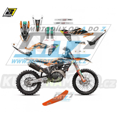 Polepy s potahem sedla (sada polepů a potah sedla Graphics) - KTM SX+SXF / 23 - typ polepů Replica KTM Trophy