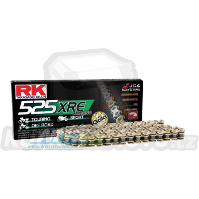 Řetěz RK 525 XRE (114čl) - těsněný/ xw kroužkový (zlatý)
