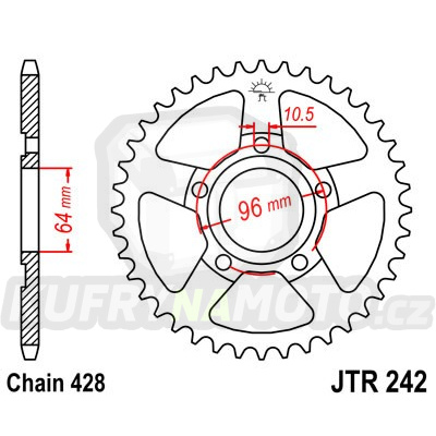 Řetězová rozeta JT JTR 242-50 50 zubů, 428