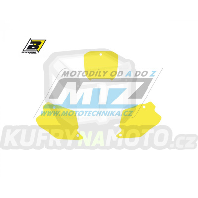 Polepy číslových tabulek (vystřižené) - Honda CR125+CR250 / 00-01 - barva žlutá