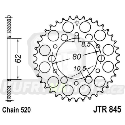 Řetězová rozeta JT JTR 845-46 46 zubů, 520