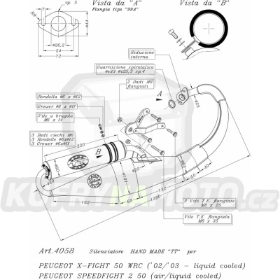 Výfuk Leo Vince Peugeot  SPEEDFIGHT 2 50 air/liquid cooled všechny r.v. HAND MADE TT LVKN685-4058