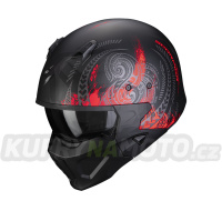 Moto přilba SCORPION COVERT-X TATTOO matná černo/červená