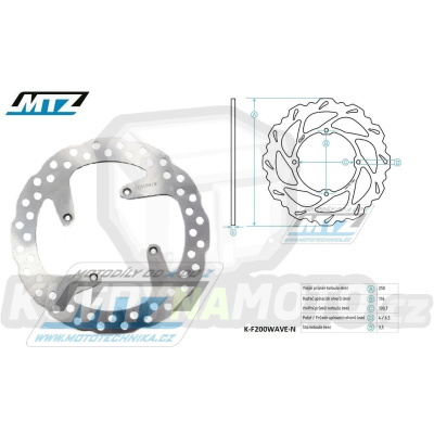 Kotouč brzdový - zubatý desing Wave - Kawasaki KDX200+KDX250+KLX250R+KLX300 + KX125 / 89-02 + KX250 / 87-02 + KX500 / 87-04