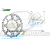 Rozeta řetězová (převodník) Dural 0798-52zubů ESJOT 51-15026-52 - barva stříbrná - Suzuki RM80 / 83-01 + RM85 / 02-20 + Yamaha YZ80 / 93-01 + YZ85 / 02-20 + Beta RR125 / 06-12