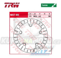 Kotouč brzdový TRW MST449 (310/165,3/5D) - Honda VFR1200Crosstourer / 12-17 + GL1800 GoldWing / 14-16