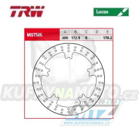 Kotouč brzdový TRW MST505 (300/172/5D) - Harley Davidson VRSCA+VRSCB+VRSCD+VRSCDX+VRSCR+VRSCAW+VRSCDX+VRSCF+VRSCX + FLHR+FLHRC+FLHT+FLHTC+FLHTCU+FLTRU+FLTRX+FLD+FLHR+FLHRC + FLHTC+FLHTCU+FLHTCUL+FLHTCUTG+FLHTK+FLHTKL+FLHX+FLHXS + další