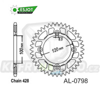 Rozeta řetězová (převodník) Dural 0798-52zubů ESJOT 51-15026-52 - barva zlatá elox - Suzuki RM80 / 83-01 + RM85 / 02-20 + Yamaha YZ80 / 93-01 + YZ85 / 02-20 + Beta RR125 / 06-12