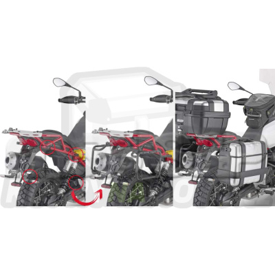 PLOR 8203MK Givi trubkový nosič PL ONE-FIT sundavací pro Moto Guzzi V85 TT (19) pro boční kufry MONOKEY