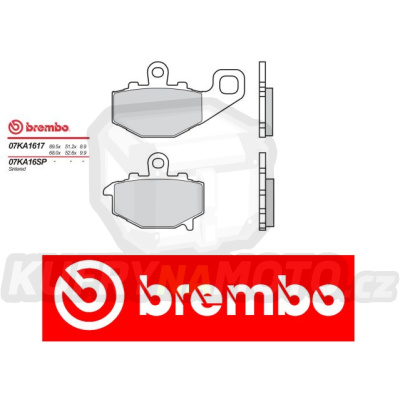 Brzdové destičky Brembo KAWASAKI ER-6n (left caliper) 650 r.v. Od 06 -  Originál směs Zadní