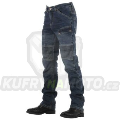 Kevlarové moto kalhoty OVERLAP ROAD SMALT JEANS modré