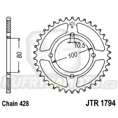 Řetězová rozeta JT JTR 1794-45 45 zubů, 428