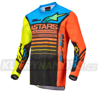 dres RACER COMPASS, ALPINESTARS (černá/žlutá fluo/korálová)